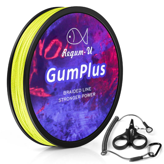 Regum-U Gumplus 8X Stealth Braided Fishing Line 150 Yards / 100 LB Abrasion Resistant Superline Zero Stretch & Smaller Diameter Confuse & Catch Big Fish Better in Saltwater & Freshwater (Yellow)