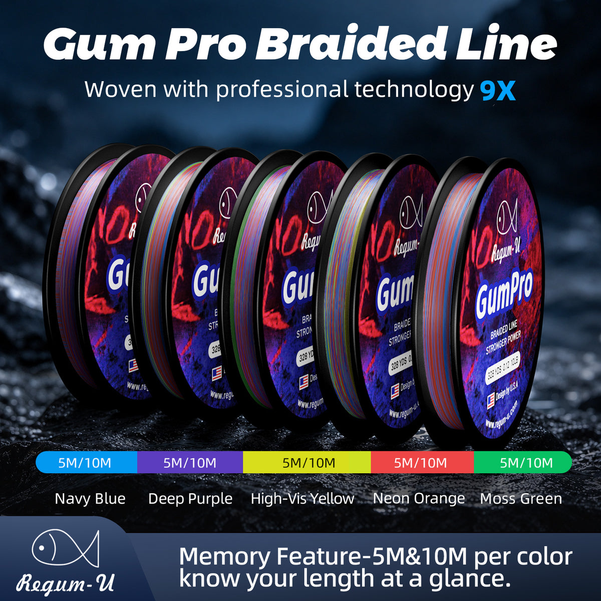 GUMPRO Braided fishing line 10m-color