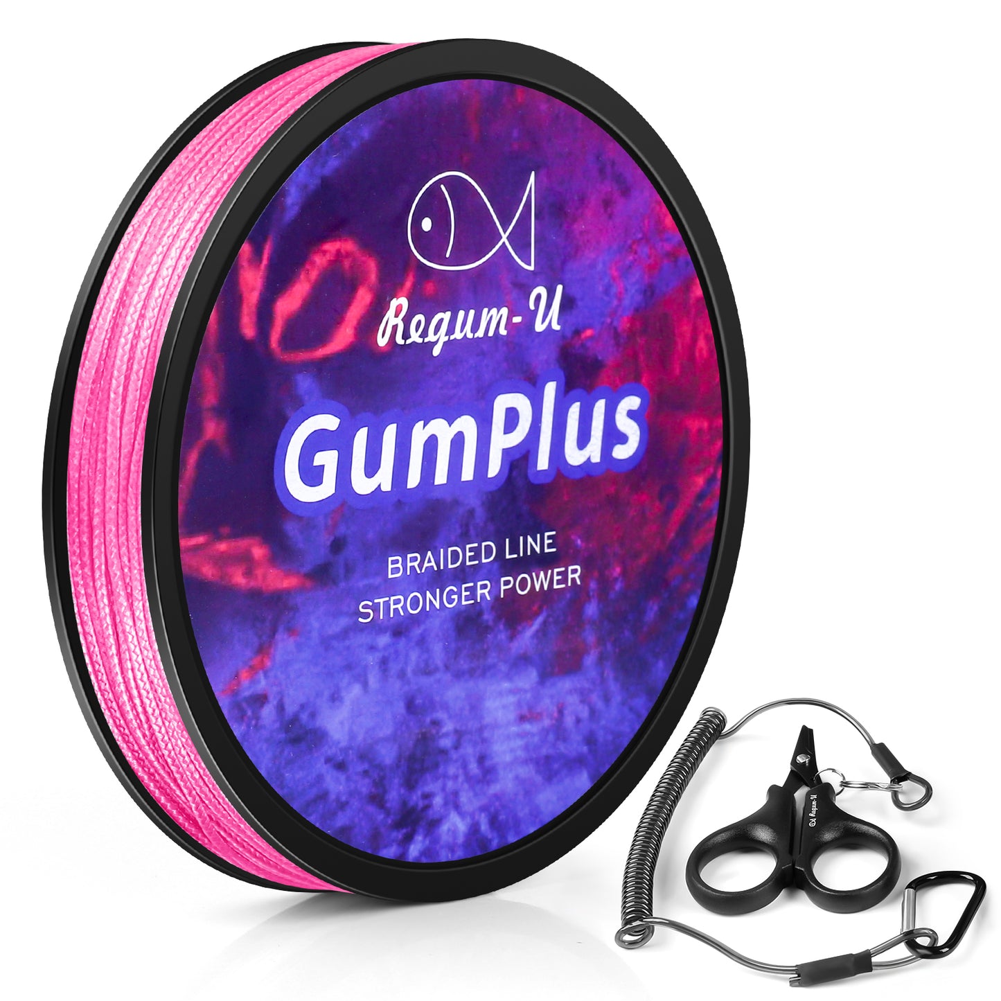 Regum-U Gumplus 8X Stealth Braided Fishing Line 150 Yards / 100 LB Abrasion Resistant Superline Zero Stretch & Smaller Diameter Confuse & Catch Big Fish Better in Saltwater & Freshwater (Pink)