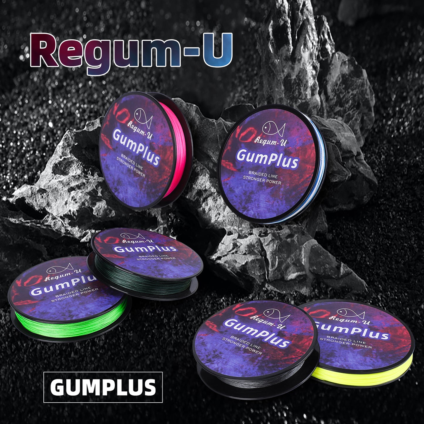 Regum-U Gumplus 8X Stealth Braided Fishing Line 150 Yards / 100 LB Abrasion Resistant Superline Zero Stretch & Smaller Diameter Confuse & Catch Big Fish Better in Saltwater & Freshwater (Yellow)