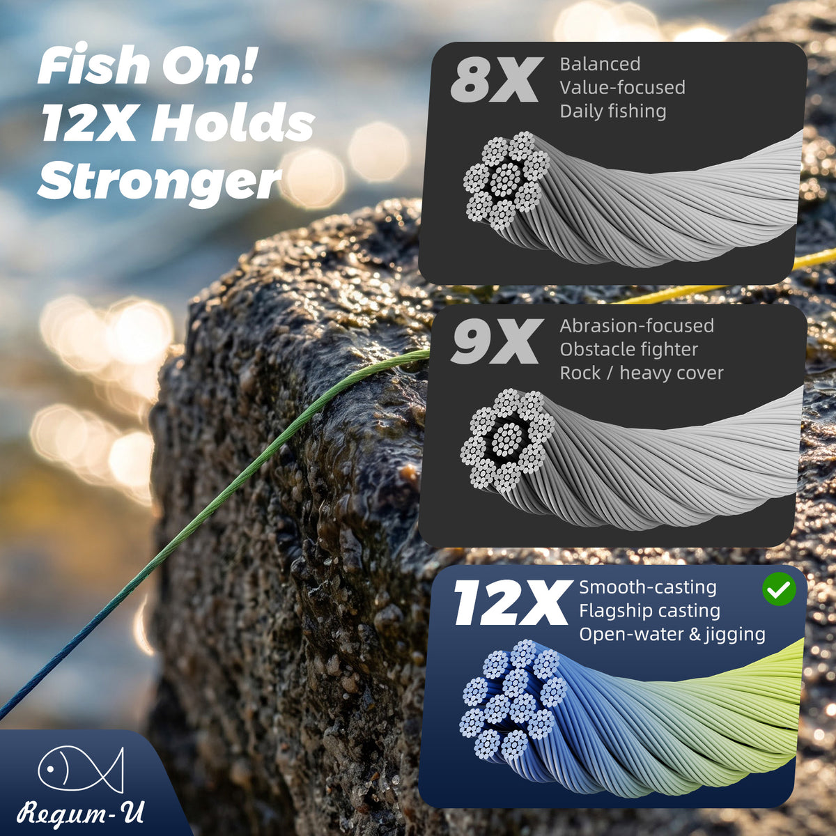 GUMULTRA Braided fishing line 10m-color