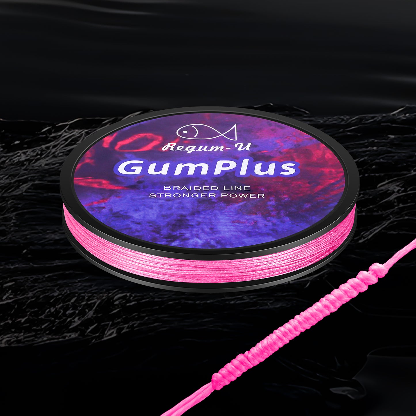 Regum-U Gumplus 8X Stealth Braided Fishing Line 150 Yards / 100 LB Abrasion Resistant Superline Zero Stretch & Smaller Diameter Confuse & Catch Big Fish Better in Saltwater & Freshwater (Pink)