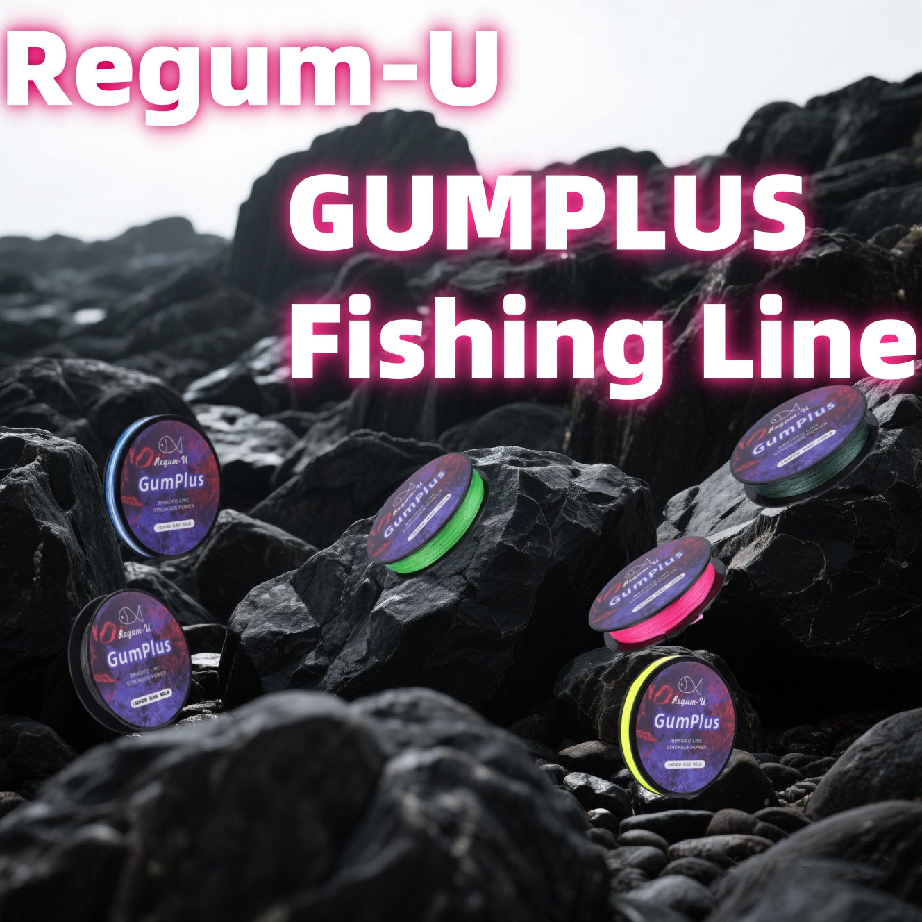 Regum-U Gumplus 8X Stealth Braided Fishing Line 150 Yards / 100 LB Abrasion Resistant Superline Zero Stretch & Smaller Diameter Confuse & Catch Big Fish Better in Saltwater & Freshwater(Blackish Green)